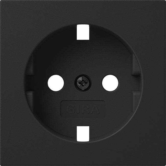 Gira System 55 Black Schuko Socket Cover Without Outlet - 4920005