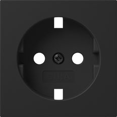 Gira System 55 Black Schuko Socket Cover Without Outlet - 4920005