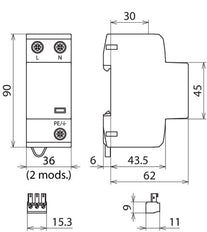Dehn Application Optimal Combined Arrester Dehnshield B Type 1+2 - 941206