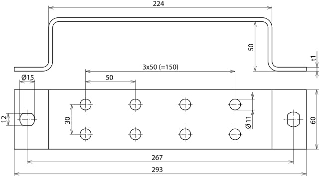 Dehn Earthing Busbar With 2x4 Terminals For Equipotential Bonding - 472024