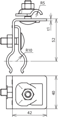 Dehn StSt Roof Conductor Holder For Metal Roofs - 223010