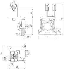 Roof Conductor Holder For Tin Roofs With Parallel Seam - 223031