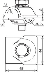 Dehn MV Clamp With Hexagon Screw And Spring Washer - 392050 [2 pieces]