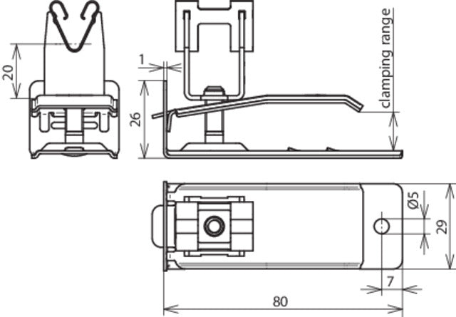 Dehn V2A H20 UK8 Roof Conductor Holder For Clamp Range 2-8mm - 206389