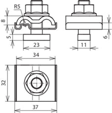 Dehn Uni Earthing Clamp StSt For Rd 8-10mm And Cond 4-50mm With M10 Screw - 540260