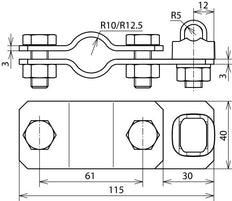 Dehn AS TE 25 KSV 7.10 STTZN Earth Rod Connection Bracket - 625011