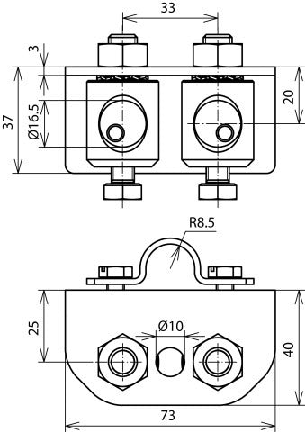 Dehn Adapter Angled Support Air Termination Rods V2A - 106325