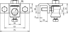 Dehn Terminal For Profiles 3-18mm With Clamping Bolt Al - 106319