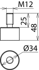 Dehn Welding-Type Connector Threaded Bolt M12x25mm St/GalZn Kit - 705501