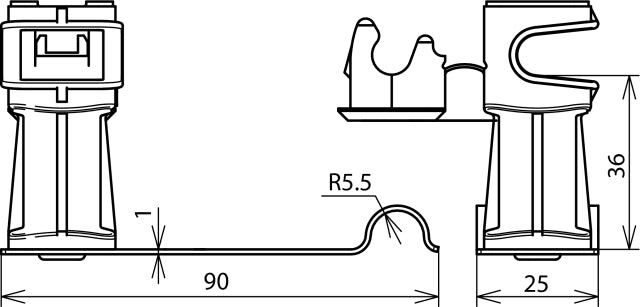 Dehn Roof Conductor Holder StSt Plastic Grey H36mm Rd 8mm - 204229 [2 pieces]