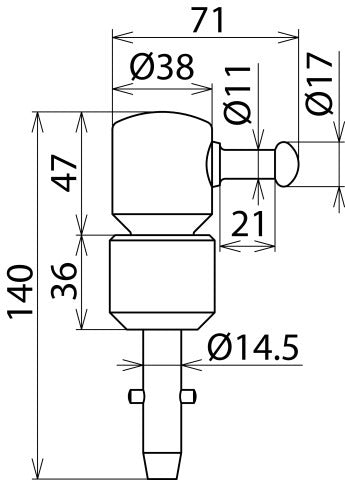 Dehn SSK SQ Switching Stick Head With T Pin Shaft - 765009