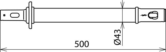 Dehn Handle With Plug-In Coupling D 43mm L 500mm - 766520