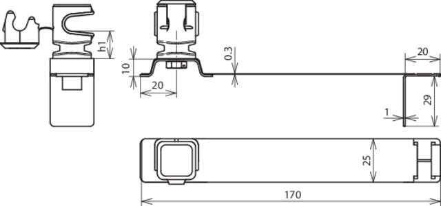 Dehn Roof Connector Flexisnap Stainless Steel Grey Brace - 204935 [2 pieces]