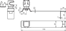 Dehn Roof Connector Flexisnap Stainless Steel Grey Brace - 204935 [2 pieces]