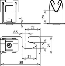 Dehn Roof Conductor Holder For Corrugated Sheet Roofs - 206339