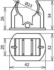 Dehn Adapter D23mm For HVI Conductor Roof Mount Accessory - 253027 [2 pieces]