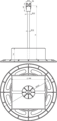 DEHN DLH 8 H435 D300 BS Set With Base Plate And Concrete Block - 253125