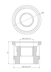 Mast Lighting Junction Box Reducing Insert E27-E14 - 745108
