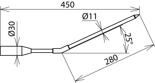 Dehn Angled Test Probe With M8 Threaded Bolt For PHE 3-24KV - 766940