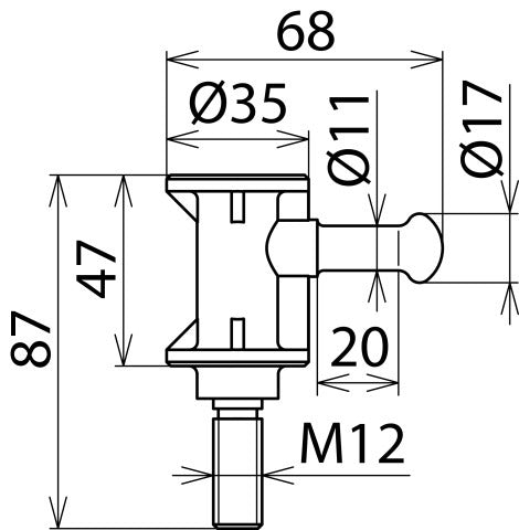 Dehn Switching Stick Head With M12 Thread - 765005