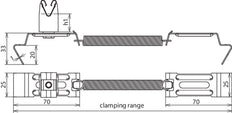 Dehn Roof Conductor Holder Spanngrip Cu H 32MM Rd 8MM Clamp Range - 206247