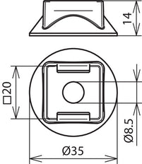 Dehn Plastic Base For Conductor And Rod Holders Grey - 276016 [10 pieces]