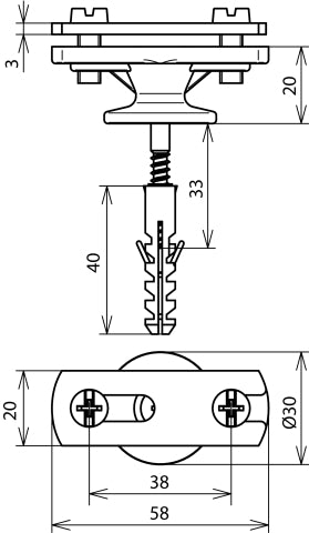 Dehn Conductor Holder With Flange And Screw For 30mm Cable - 275230