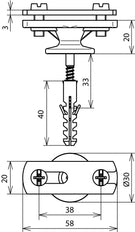 Dehn Conductor Holder With Flange And Screw For 30mm Cable - 275230