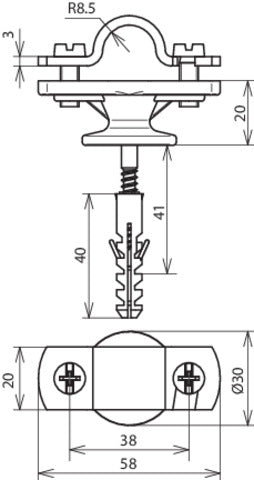 Dehn Rod Holder With Mounting Mat And Cover Plate - 275260