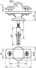 Dehn Rod Holder With Mounting Mat And Cover Plate - 275260