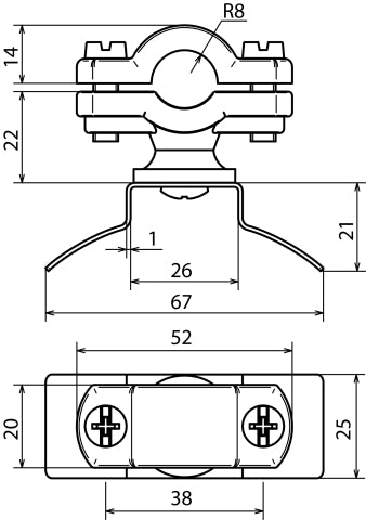 Stainless Steel Rod Holder With Tensioning Strap Fixing Part - 275716