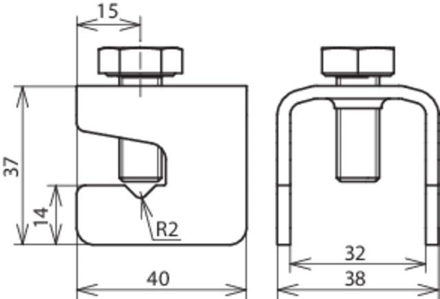 Dehn Connecting Clamp For Building Reinforcements St/Tzn - 308026 [2 pieces]