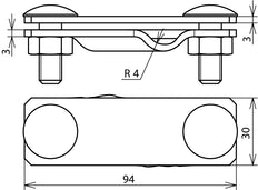 Dehn SV Clamp Stainless Steel V4A for FL 30 Rd 7-10mm - 308249