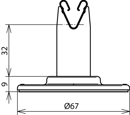 Dehn Roof Conductor Holder Adhesive Pad 32mm Stainless Steel - 297120