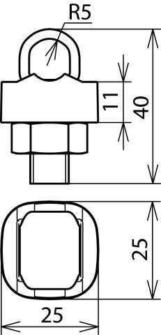 Dehn KS Connector St Tzn ZDC For Rd 7-10mm One Piece - 301000