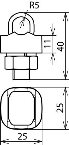 Dehn KS Connector Cu-RCB For Rd 6-10mm With Spring Washer - 301017