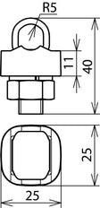 Dehn KS Connector Cu-RCB For Rd 6-10mm With Spring Washer - 301017