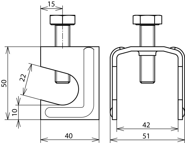 Dehn Connecting Clamp For Building Reinforcements - 308030 [2 pieces]