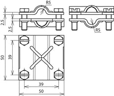 Dehn Cross Unit Installation Set For Rd 8-10mm Without Intermediary Plate - 314300 [2 pieces]