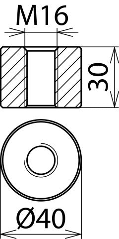 M16 Female Thread Welding-Type Connector Kit - 336025