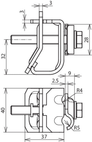 Dehn Gutter Clamp With Clamping Frame For Bead 16-22mm Rd 8-10mm - 339100 [2 pieces]
