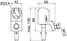 Ball Head Cap D 25mm With T Pin Shaft For Cables 16-150mm2 - 772321