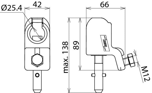 Ball Head Cap D 25mm With T Pin Shaft For Cables 16-150mm2 - 772321