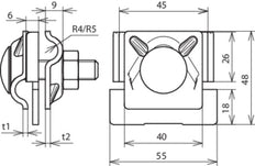 Dehn Cu Saddle Clamp For Rd 8-10mm Range 0.7-10mm - 365227