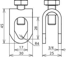 Dehn St/tZn Rod Clamp for Rd 8-10/Rd 16mm Kit - 380020 [2 pieces]