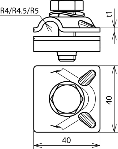 Dehn MV Clamp 8-10mm With Hexagon Screw And Spring Washer - 390550 [2 pieces]