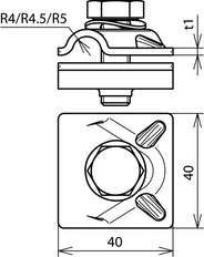 Dehn MV Clamp 8-10mm With Hexagon Screw And Spring Washer - 390550 [2 pieces]
