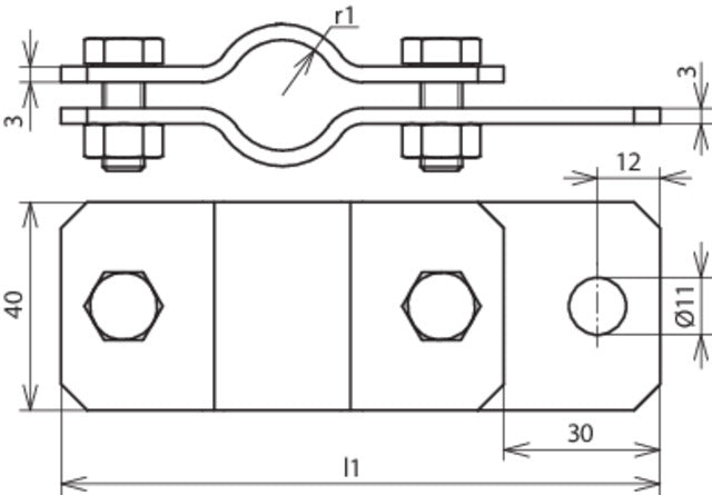 Dehn Earthing Pipe Clamp D21mm With Bore D11mm St/Tzn - 410012
