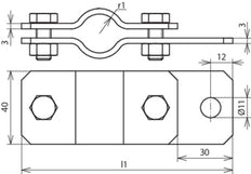 Dehn Earthing Pipe Clamp D21mm With Bore D11mm St/Tzn - 410012