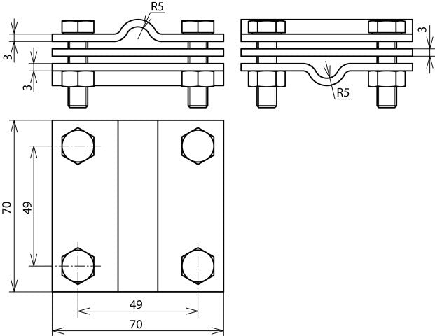 DEHN Stainless Steel Cross Unit RD 7-10 FL 40mm Interlock - 319229